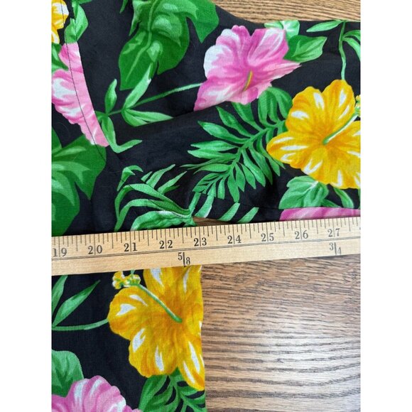 Lauren Ralph Lauren Womens 100% Linen Tropical Top Size Large Toggle Beachy - Picture 11 of 13